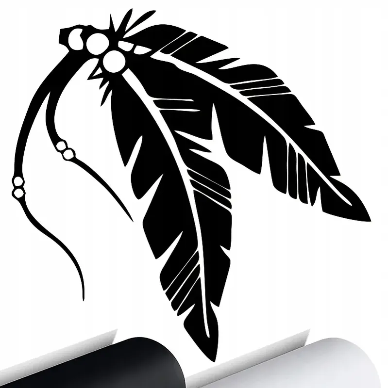 NAKLEJKA Grafika na samochód auto Pióro Piórko Piórka Indiańskie 13x11 Oferta limitowana