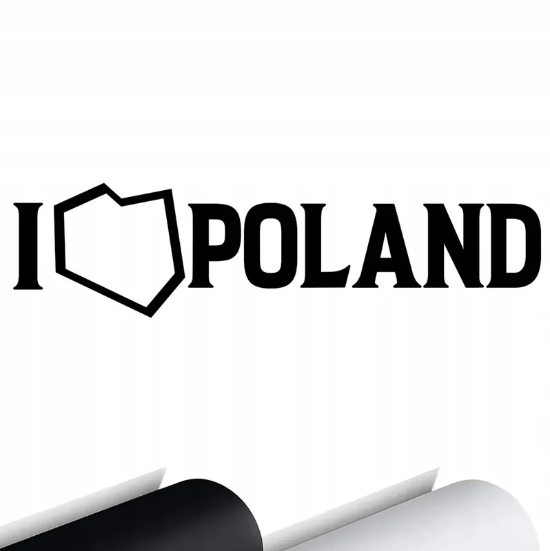 NAKLEJKA Grafika na samochód auto I LOVE POLAND Polska MAPA 15x4 Oferta limitowana