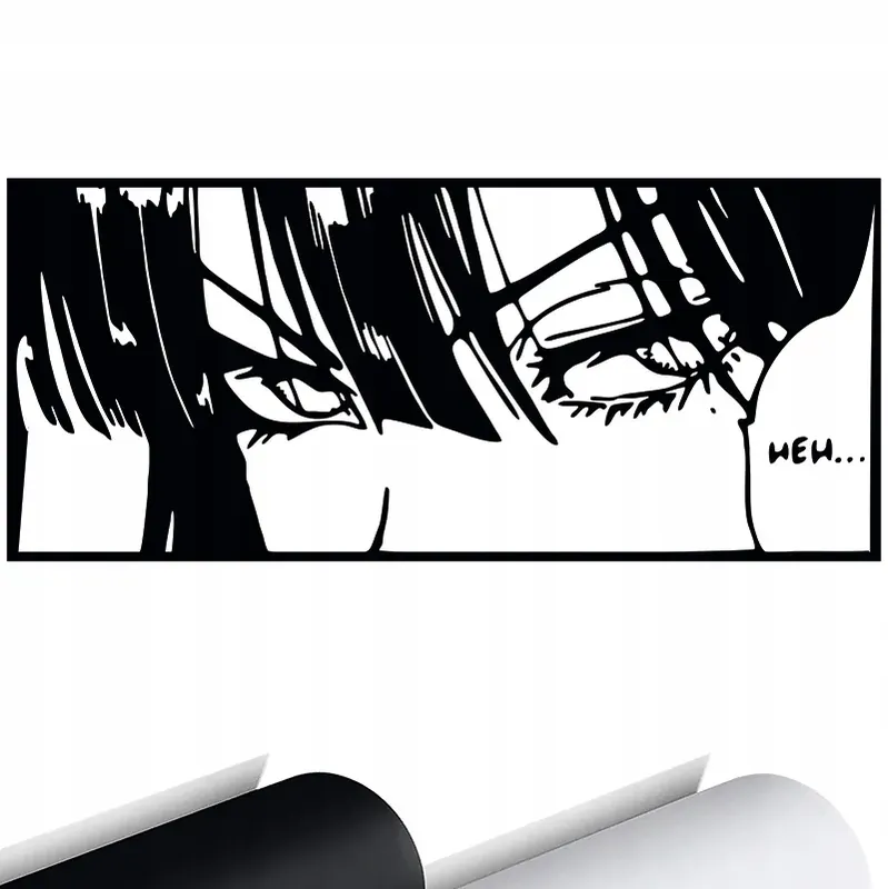 Premium Kolorowa NAKLEJKA Grafika na auto samochód HENTAI Anime Japan Style 25x11