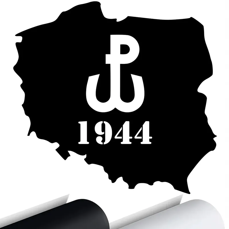 Autentyczny NAKLEJKA na samochód auto MAPA POLSKI Polska Walcząca POLAND 1944 15x16