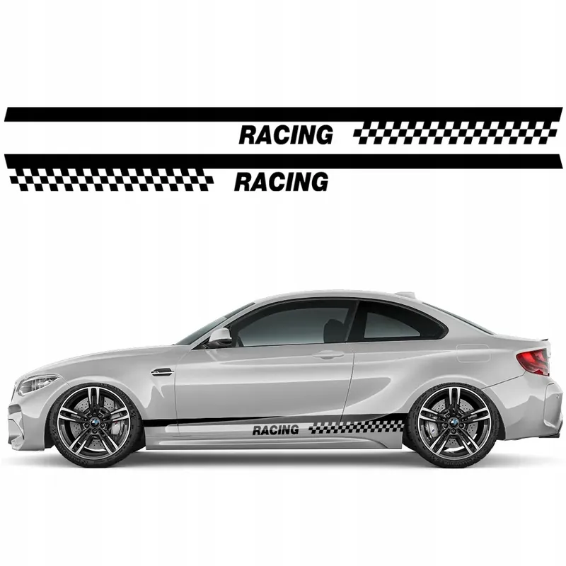2x NAKLEJKA Grafika na bok samochodu PASKI PASY SPORTOWE RACING 14x211 Oferta limitowana