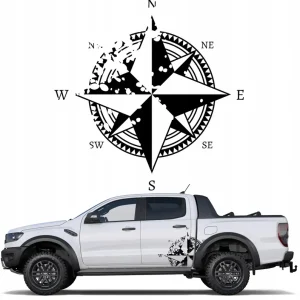 NAKLEJKA Grafika na kamper przyczepę kempingową KOMPAS RÓŻA WIATRÓW 43x43 Ostatnia szansa