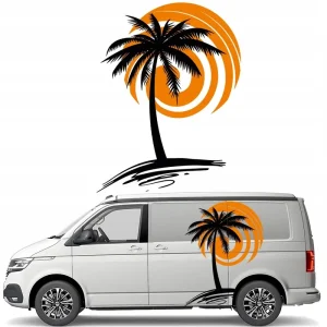 Tylko dziś NAKLEJKA Grafika na kamper przyczepę PALMA WYSPA PLAŻA SŁOŃCE SUN 43x57