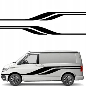 Promocja 2x NAKLEJKA Grafika na bok kampera przyczepę MOTYW PASY PASKI LINIE 29x300