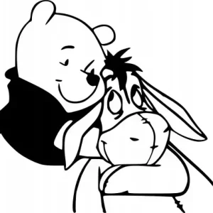 Naklejka na samochód auto, szybę lakier, tuning Kubuś i Kłapouchy 15cm Autentyczny