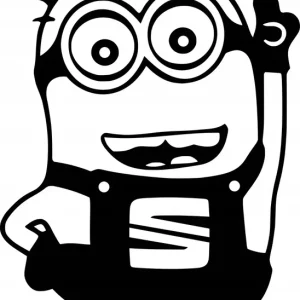 Naklejka na samochód auto, szybę lakier, tuning, Minionek z logo SEAT 15cm Ekspresowa dostawa