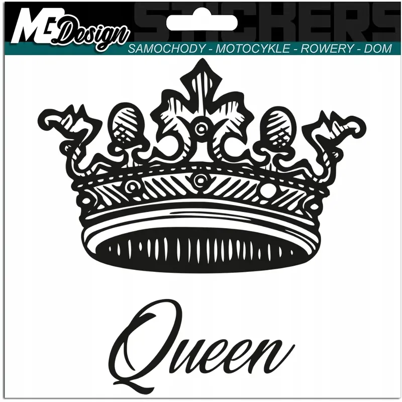NAKLEJKA na samochód auto ROYAL CROWN Korona Królowa QUEEN 20x20,5 Oryginalny