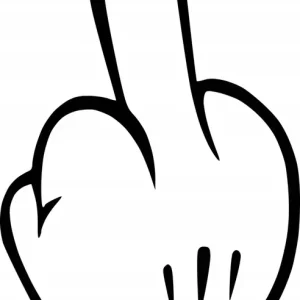 Szybka dostawa Naklejka na samochód auto, szybę lakier, tuning środkowy palec 25cm