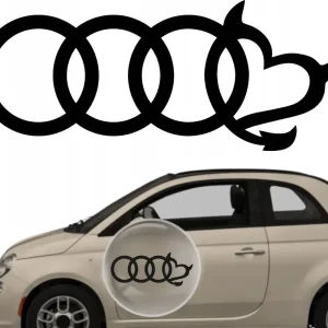 Oryginalny Naklejka na samochód auto, szybę lakier, tuning audi logo serce 15cm