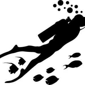 Naklejka na samochód auto, szybę lakier, tuning nurek nurkowanie 20cm Kup teraz