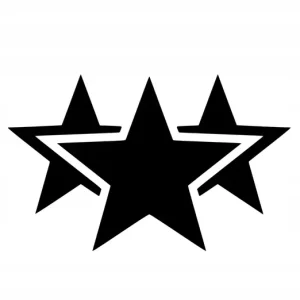 Promocja Naklejka na samochód auto, szybę lakier, tuning trzy gwiazdy 25cm