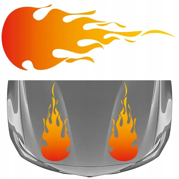 Kolorowa NAKLEJKA NA SAMOCHÓD Ogień Ognie Płomienie Płomień Fire 40x104 Promocja