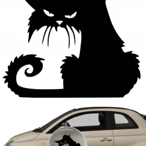 Naklejka na samochód auto, szybę lakier, tuning, Zły ponury kotek 25cm Popularny