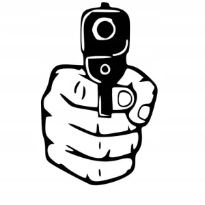 Oferta Naklejka na samochód auto, szybę lakier, tuning pistolet broń 25cm