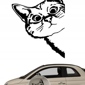 Naklejka na samochód auto, szybę lakier, tuning, kot na drzwi bagażnik 20cm Wyprzedaż
