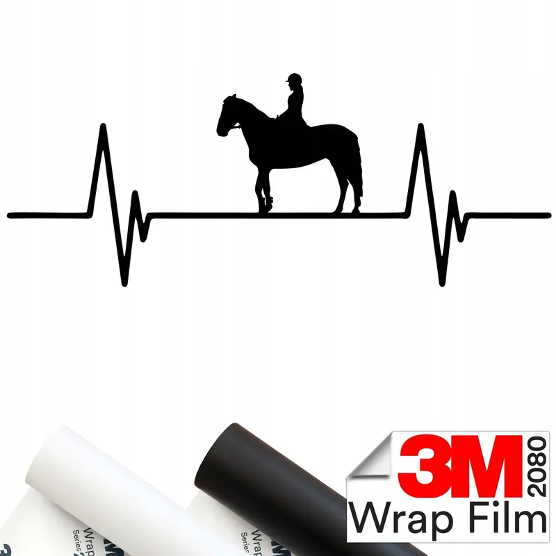 3M 2080 NAKLEJKA na samochód PULS Linia Życia JAZDA KONNA KOŃ 22x9 Rabat