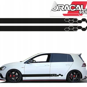 Oryginalny 2x NAKLEJKI NA BOK SAMOCHODU PASKI PASY 180x12cm