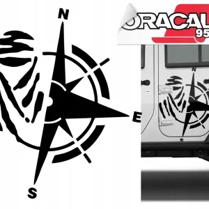 Rabat NAKLEJKA na samochód JEEP RÓŻA WIATRÓW 68x60 951