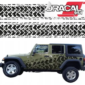 NAKLEJKA NA SAMOCHÓD BIEŻNIK OFFROAD 44x250 2szt Ekspresowa dostawa