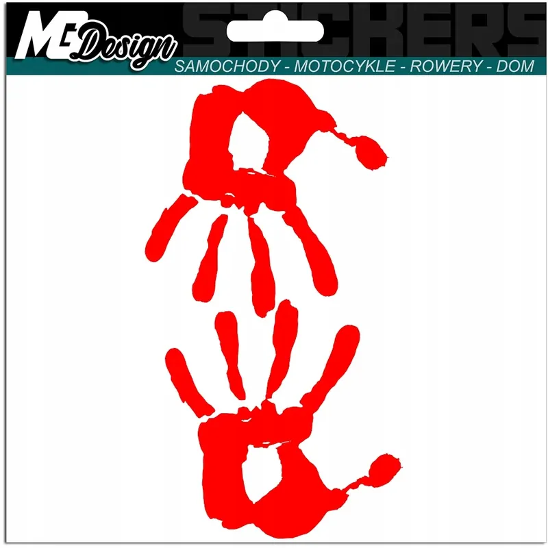 Zamów teraz 2 NAKLEJKI Ręka Zakrwawiona Horror Krew 22x22cm