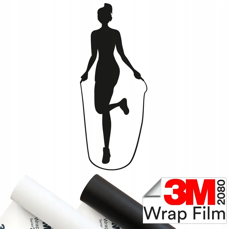 3M 2080 NAKLEJKA na auto SYLWETKA FITNESS SKAKANKA SPORT 15x6 Wysoka jakość