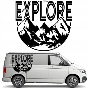 Tylko dziś NAKLEJKA na samochód Kamper GÓRY EXPLORE 44x49