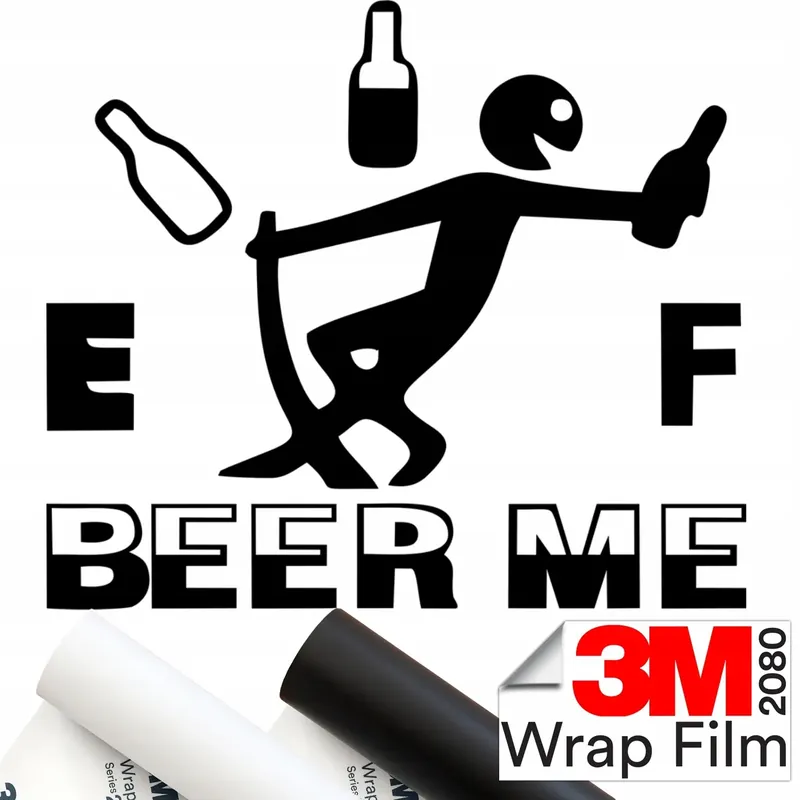 3M 2080 NAKLEJKA na samochód BEER ME PALIWO PIWO ŚMIESZNE 15x13 Popularny