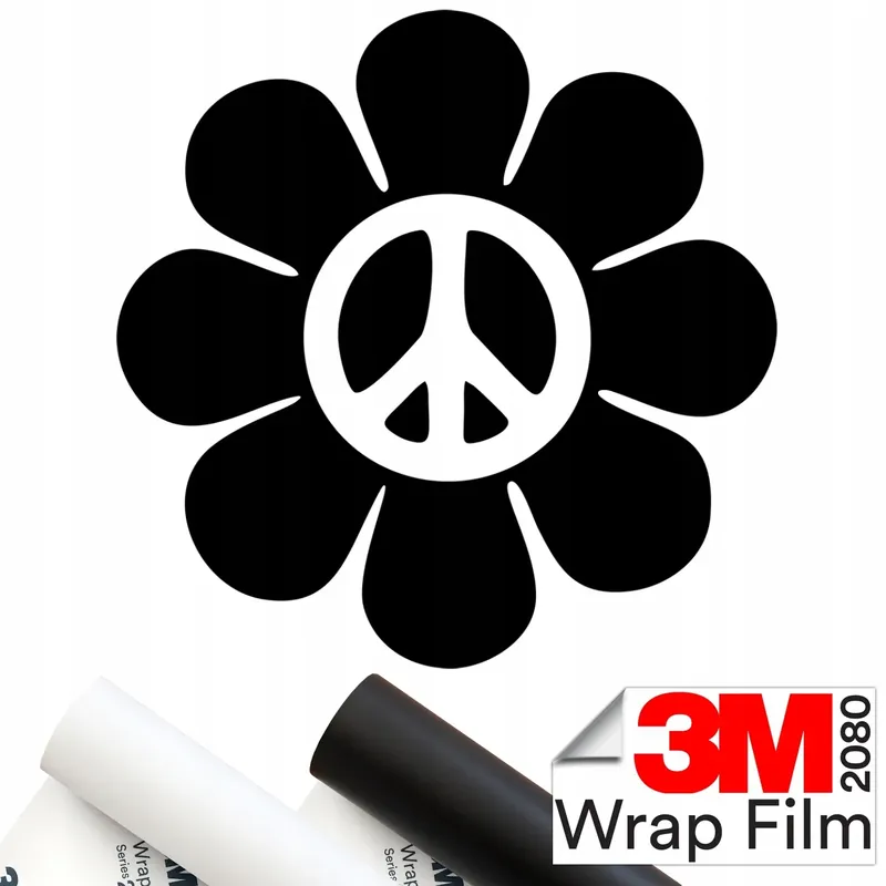 3M 2080 NAKLEJKA na samochód KWIAT PACYFKA PEACE 15x15 Wysoka jakość