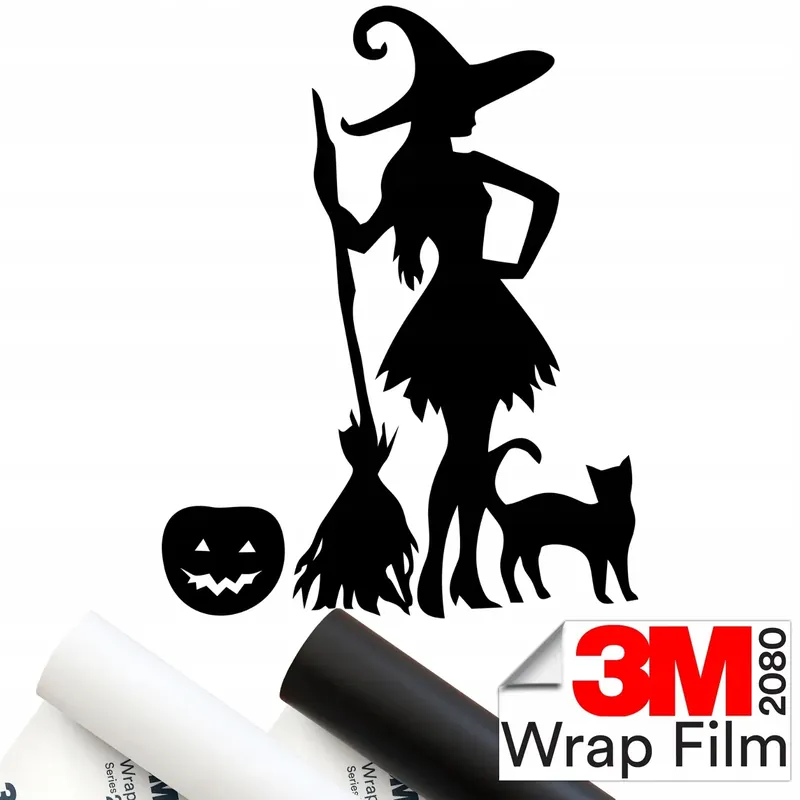 3M 2080 NAKLEJKA na samochód CZAROWNICA WIEDŹMA KOT 15x12 Zwrot pieniędzy