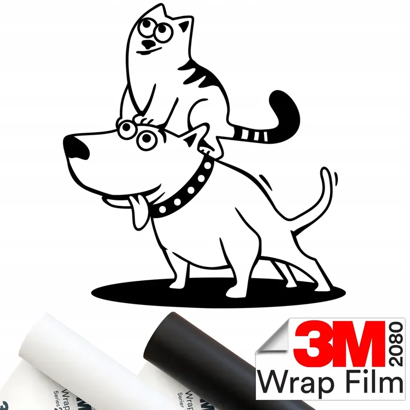 3M 2080 NAKLEJKA na auto PIES KOT FRIENDS ZWIERZAKI PUPILE 18x20 Ekspresowa dostawa