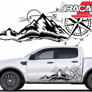 Darmowa dostawa NAKLEJKA NA SAMOCHÓD RÓŻA WIATRÓW OFFROAD 58X138cm