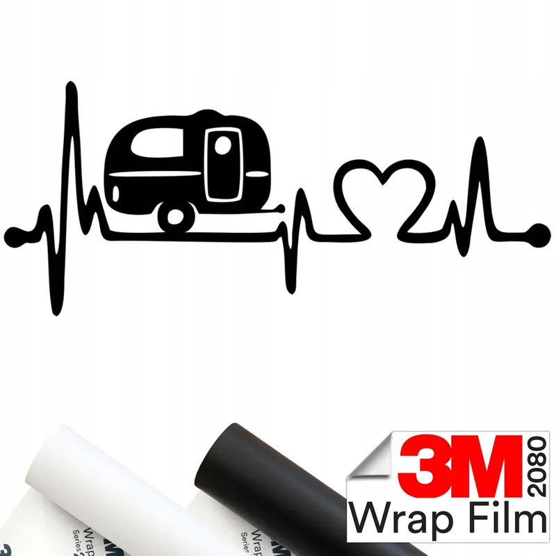 3M 2080 NAKLEJKA PULS Linia Życia CAMPING Kamper Serce 16x9 Ekspresowa dostawa