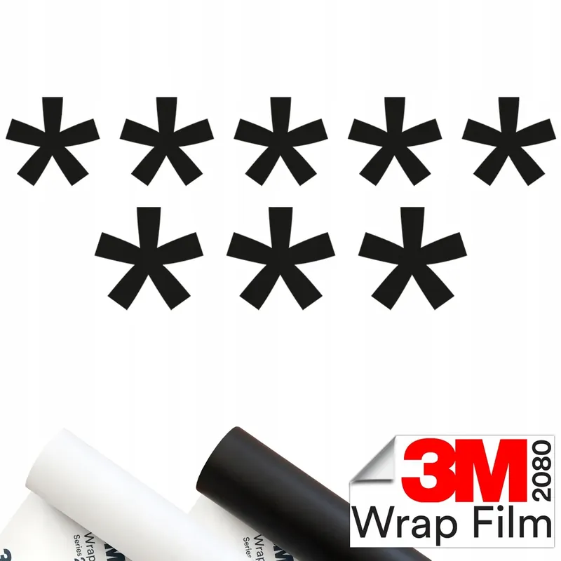 3M 2080 NAKLEJKA na samochód auto 8 GWIAZDEK 6x16 Autentyczny