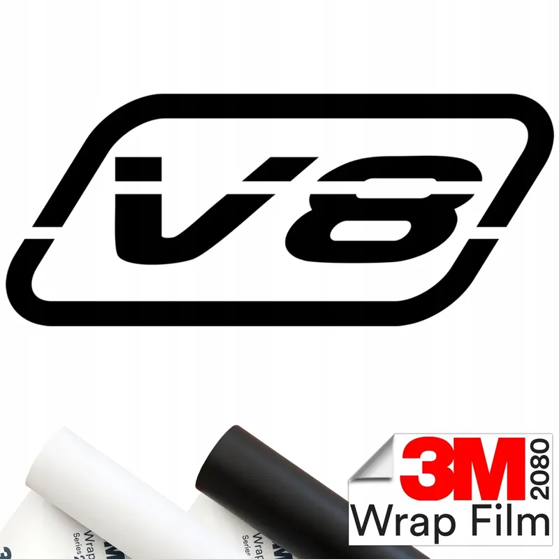 3M 2080 NAKLEJKA na samochód V8 SILNIK WLEPKA 6x15 cm Oryginalny