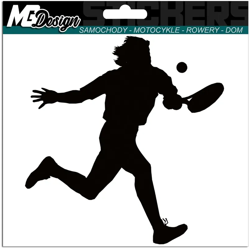 NAKLEJKA na samochód SYLWETKA TENIS ZIEMNY 17x18cm Oferta limitowana