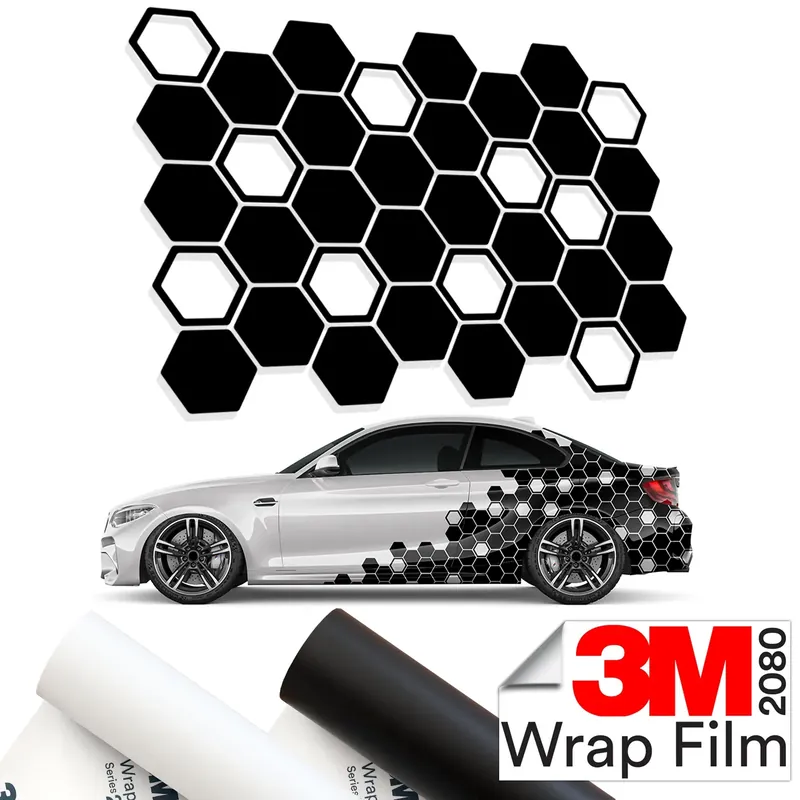 Rabat 3M 2080 NAKLEJKI na Auto PLASTER MIODU HEXAGON 36sztuk 9cm