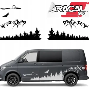 Wyprzedaż NAKLEJKI NA SAMOCHÓD CAMPERA ZESTAW LAS+GÓRY 2szt.