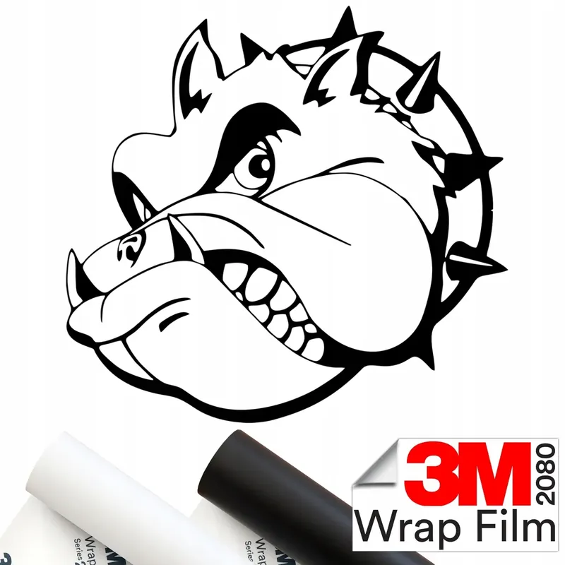3M 2080 NAKLEJKA na samochód PIES BULDOG Groźny DOG 15x14 Tani