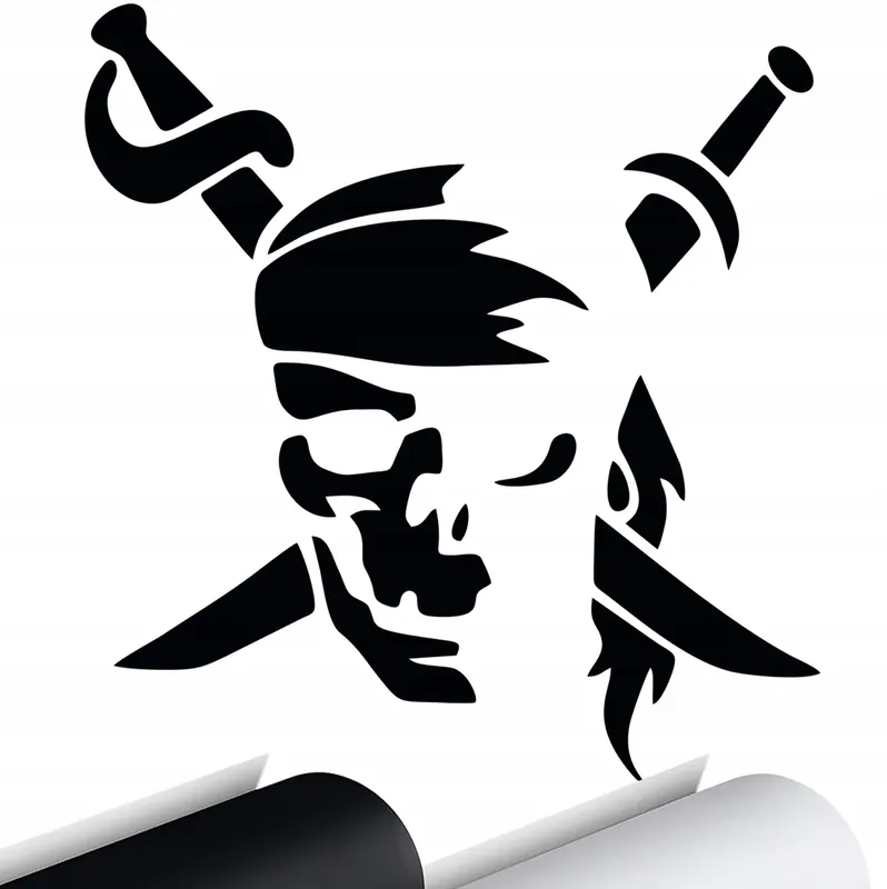 Zwrot pieniędzy NAKLEJKA na auto CZASZKA CZACHA PIRAT SKULL 15x14