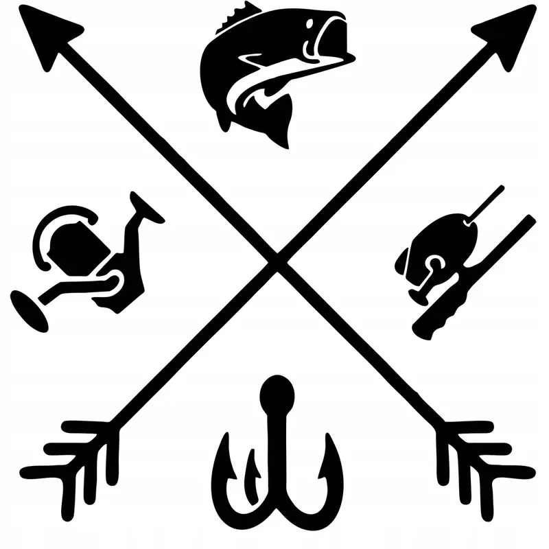 Ekspresowa dostawa NAKLEJKA na auto WĘDKARZ RYBA FISHING HAK 15x15