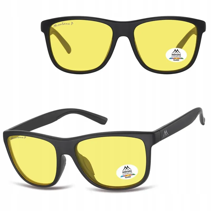 Okulary do Jazdy Nocą Prostokątne Rozjaśniające Polaryzacja Męskie MONTANA Wysoka jakość