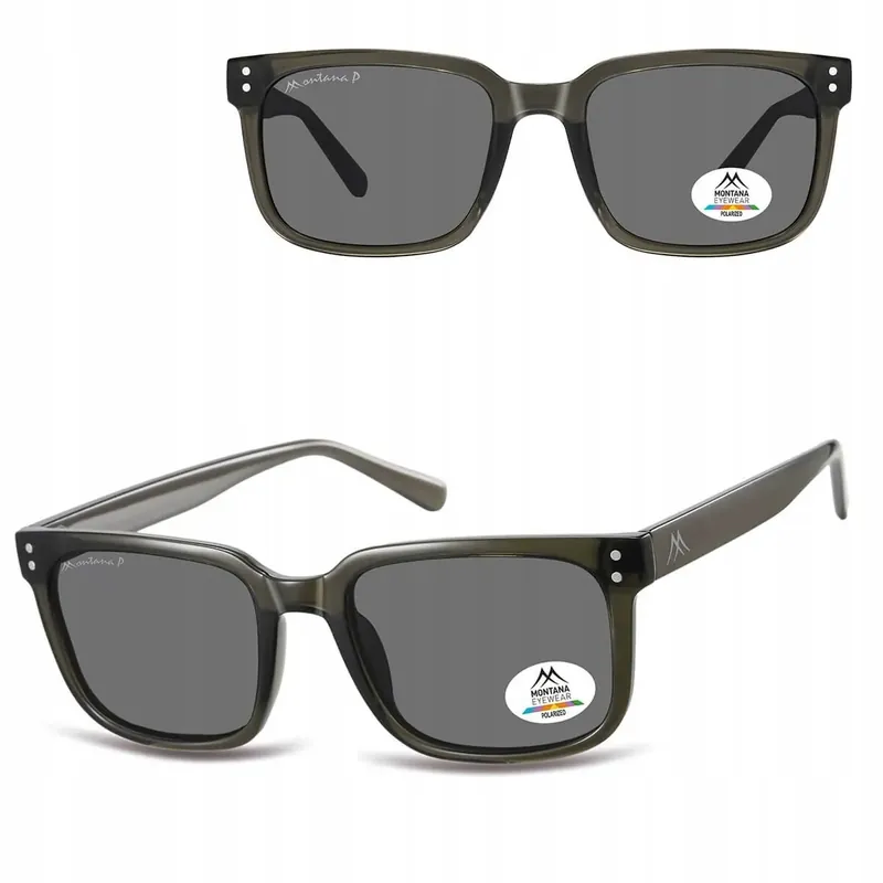 Tani Okulary Przeciwsłoneczne Prostokątne Polaryzacyjne Damskie/Męskie MONTANA