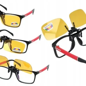Żółte nakładki na okulary do jazdy nocą kierowców Ekspresowa dostawa