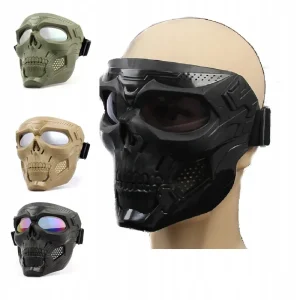 Autentyczny MASKA GOGLE MOTOCYKLOWE OCHRONNE PAINTBALL CZASZKA