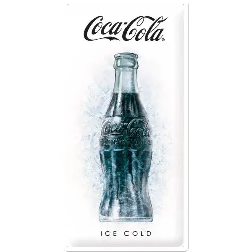 Promocja METALOWY PLAKAT 25 X 50CM COCA-COLA ICE COLD