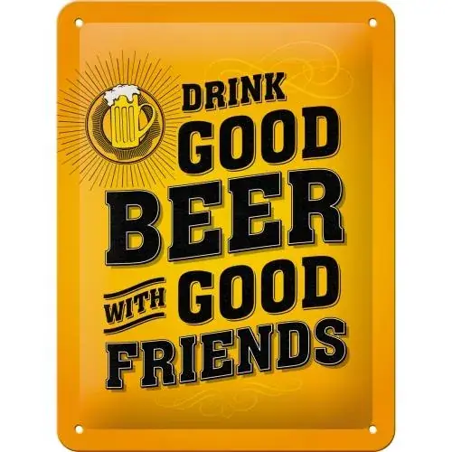 Ekspresowa dostawa METALOWY PLAKAT 15 X 20CM DRINK GOOD BEER