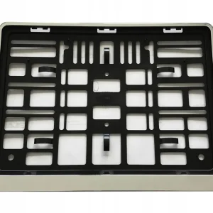 Zwrot pieniędzy Srebrna metalizowana ramka dwurzędowa do tablic rejestracyjnych| CHROM