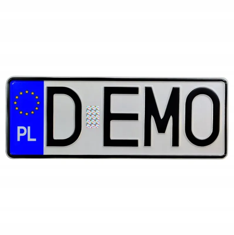 Polska tablica mała do aut z blendą amerykańską Ekspresowa dostawa