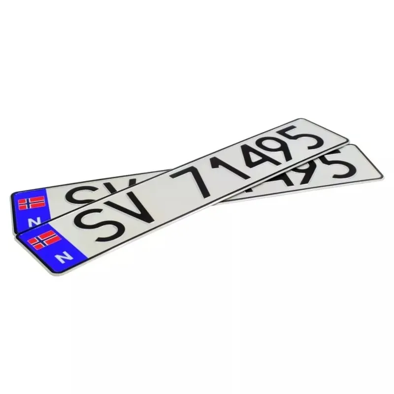 Oferta Norweskie tablice rejestracyjne TBT Cars 2 sztuki