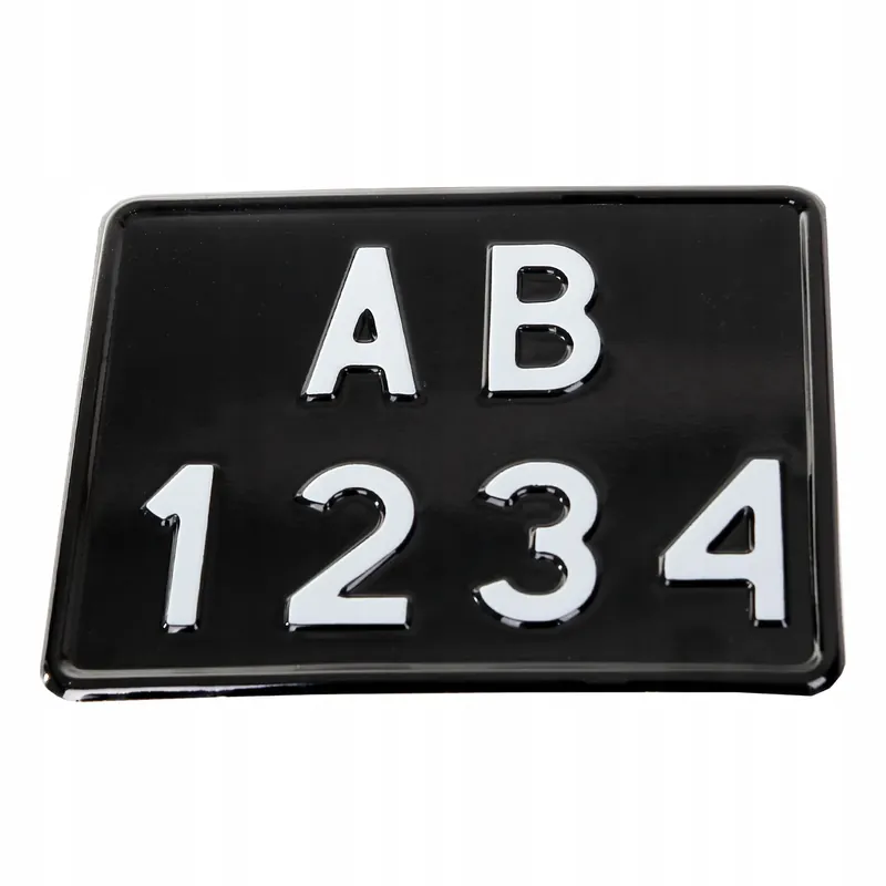 Polskie Tablice Ciągnik Czarne Motor Tłoczone Premium